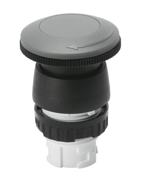 Mushroom pushbutton, detenting