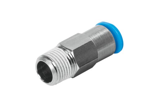 Push-in fitting, self-sealing