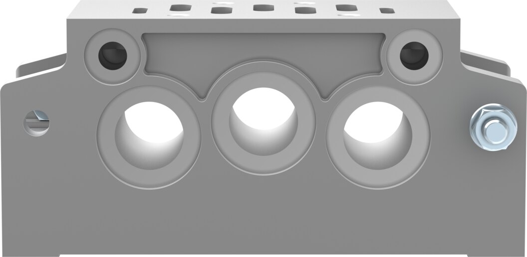 Manifold sub-base with angled connections