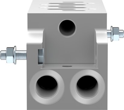 Manifold sub-base with angled connections