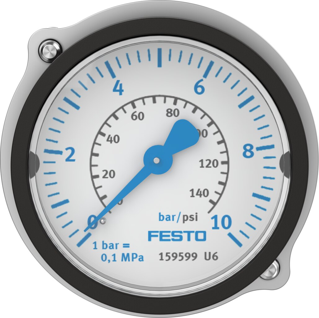 Flanged pressure gauge