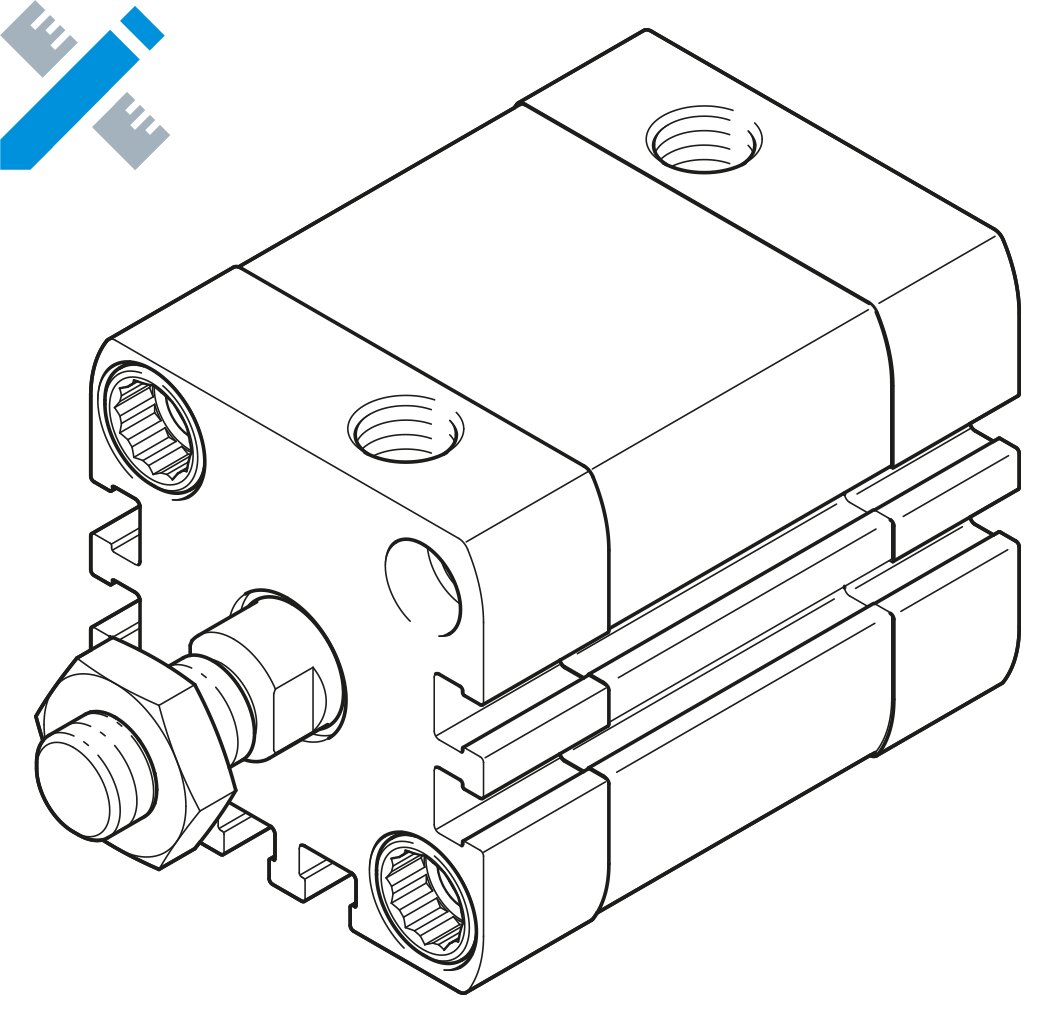 Compact cylinder with accessories