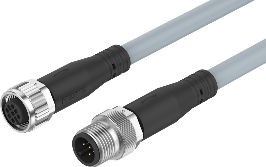 Connecting cable M12x1 A-coded, 1 mm²