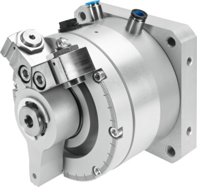 Semi-rotary drive with angular displacement encoder