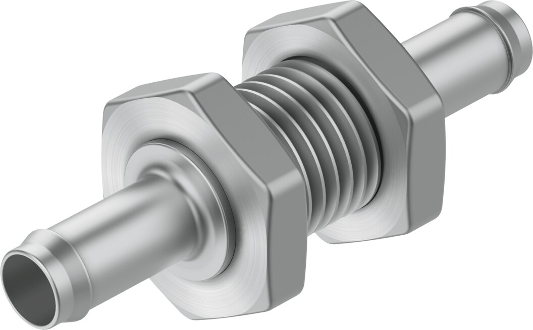 Barbed bulkhead connector