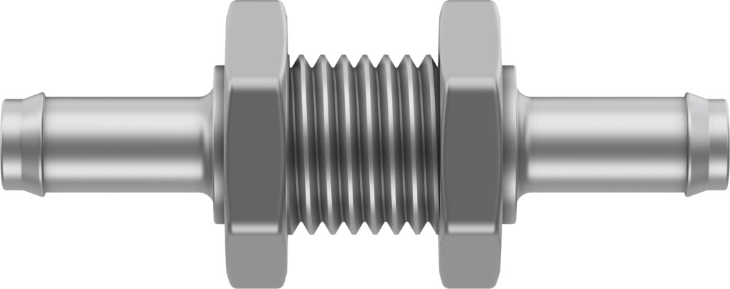 Barbed bulkhead connector