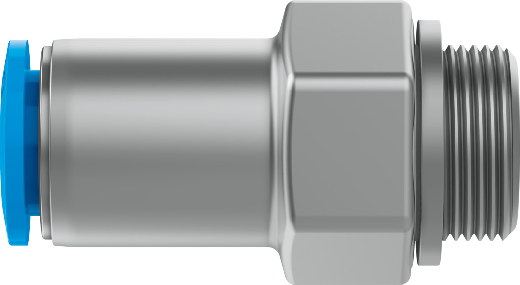 Push-in fitting, self-sealing