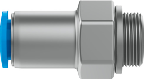 Push-in fitting, self-sealing
