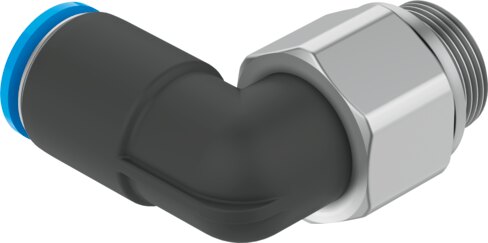 Push-in L-fitting, rotatable