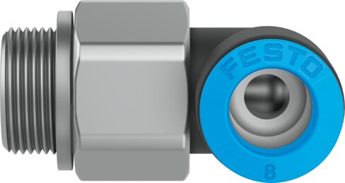 Push-in L-fitting, rotatable