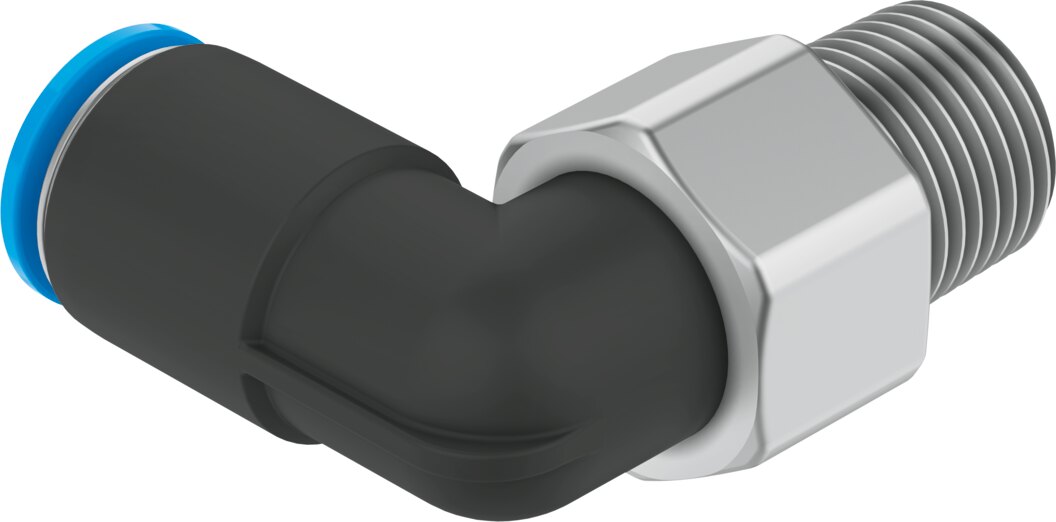 Push-in L-fitting, rotatable