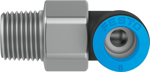 Push-in L-fitting, rotatable