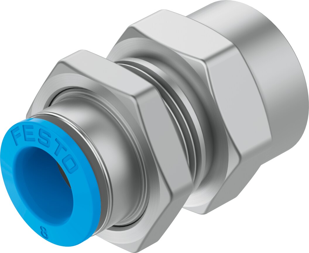 Bulkhead push-in fitting