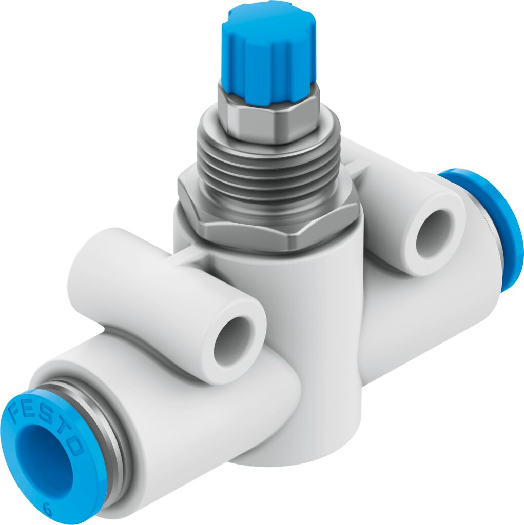 One-way flow control valve, in-line installation
