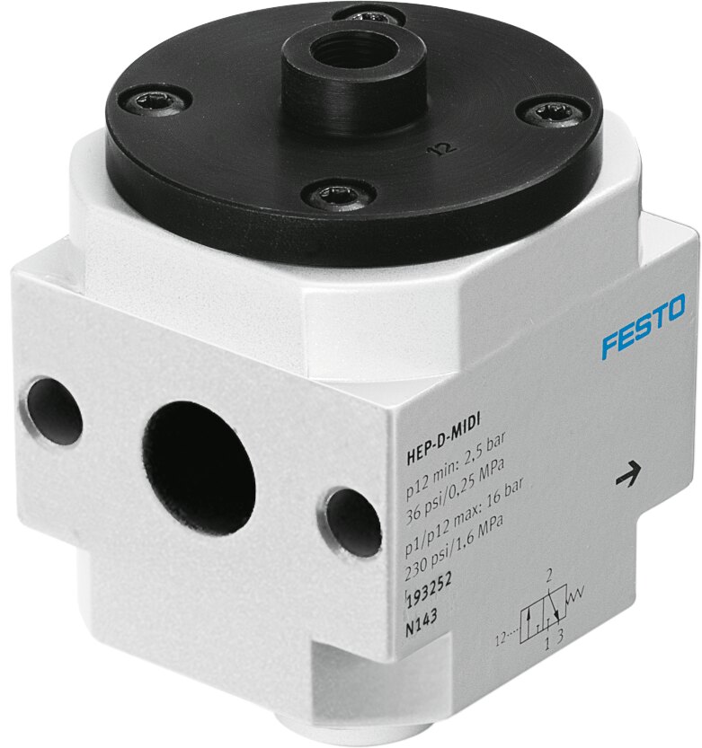 On/off valve, pneumatic