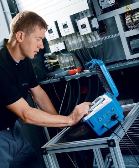Energy analysis of compressed air generation: data for electricity and compressed air consumption and the pressure level form the basis for optimisation measures.