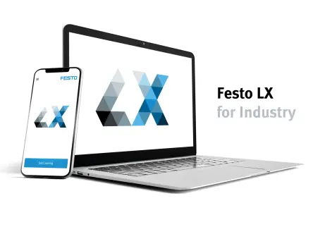 智能手机和笔记本电脑上的 Festo LX 数字学习门户