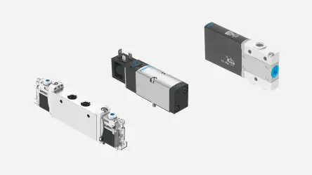 Electrically and pneumatically actuated directional control valves