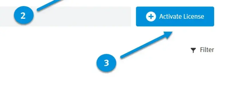 LX portal screen highlighting the ‘Activate License’ button