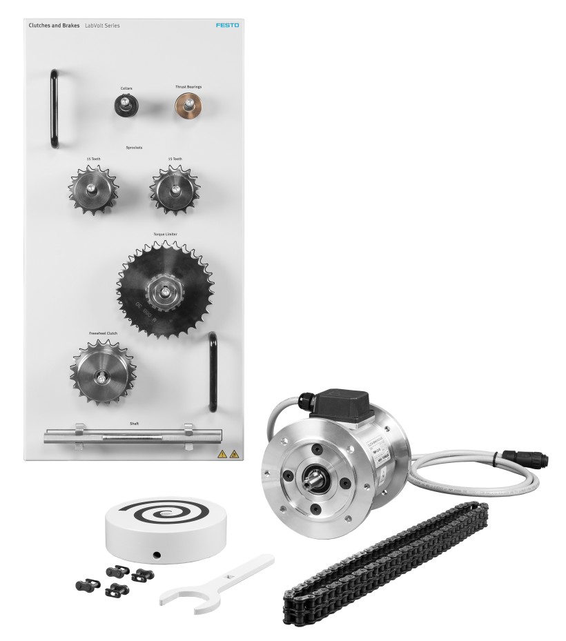 Mechanical drives learning system, level 4 - Clutches and brakes, ball screws and linear bearings